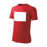 PATCHIRT - Bavlněné tričko horizontální - červené - L s potiskem