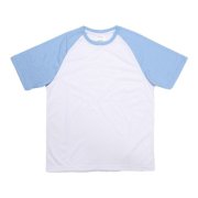 Pánské bílé tričko se světle modrými rukávy JSubli Apparel - S - s potiskem