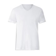 Pánské bílé tričko V-NECK Cotton-Touch - S s potiskem
