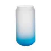 Velká sklenice matná se světle modrým gradientem 550 ml s potiskem
