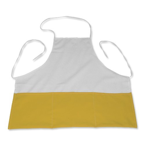 Kuchyňská zástěra bílá/žlutá s potiskem - 1