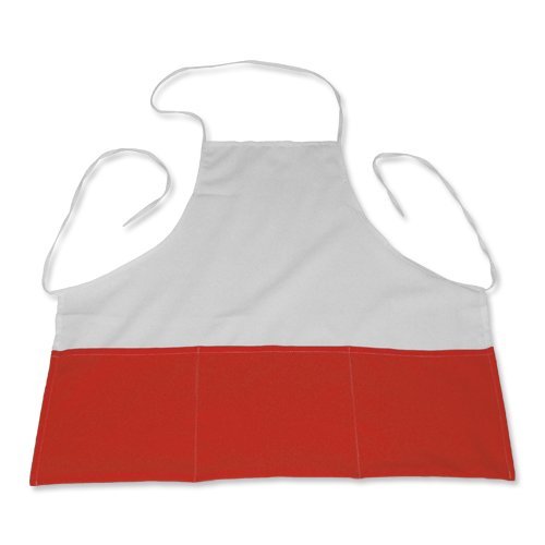 Kuchyňská zástěra bílá/červená s potiskem - 1