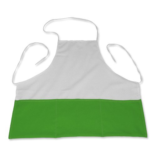 Kuchyňská zástěra bílá/tmavě zelená s potiskem - 1