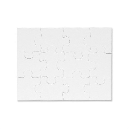 Puzzle obdélník 18x13 cm 12 dílků lakovaná lepenka s potiskem - 1