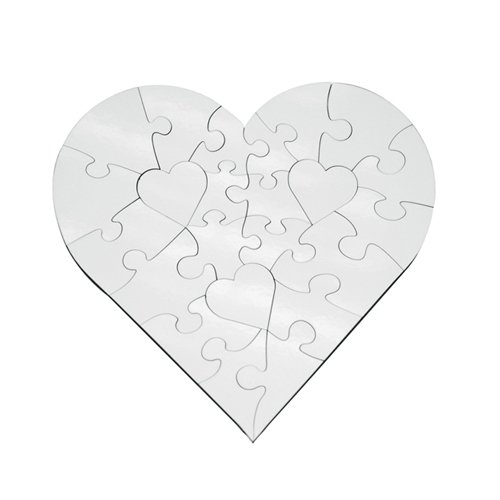 Puzzle srdce 17x17 cm 23 dílků MDF s potiskem - 1