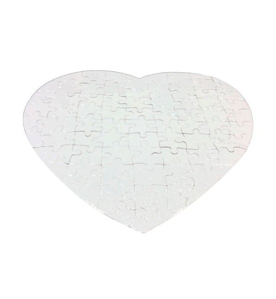 Puzzle srdce 17,5x19 cm 75 dílků lakovaná lepenka s potiskem - 1