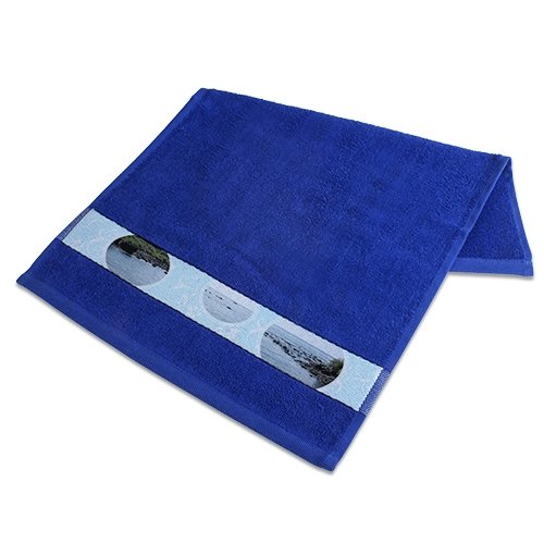 Bavlněný ručník 30x50 cm s polyesterovým rámečkem královsky modrá s potiskem - 2