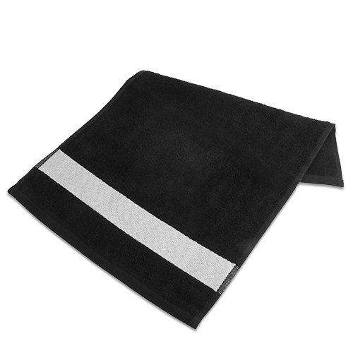 Bavlněný ručník 67x140 cm s polyesterovým rámečkem černý s potiskem - 2