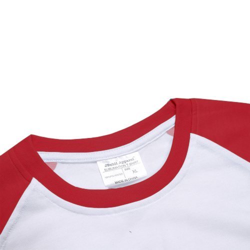 Pánské bílé tričko s červenými rukávy JSubli Apparel - S - s potiskem - 3