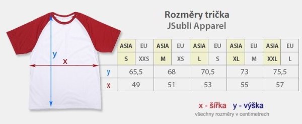 Pánské bílé tričko s červenými rukávy JSubli Apparel - S - s potiskem - 4
