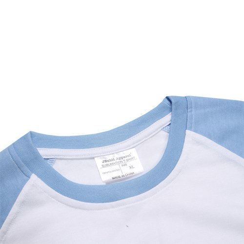 Pánské bílé tričko se světle modrými rukávy JSubli Apparel - XL- s potiskem - 3