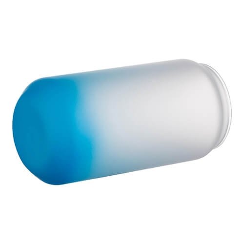 Velká sklenice matná se světle modrým gradientem 550 ml s potiskem - 2