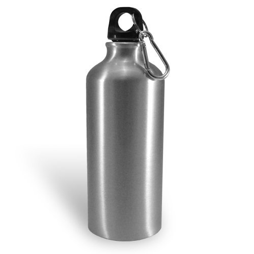 Turistická hliníková láhev stříbrná 400 ml s potiskem - 1